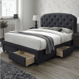 Resthaven Upholstered Bed in grey Colour With Box Storage