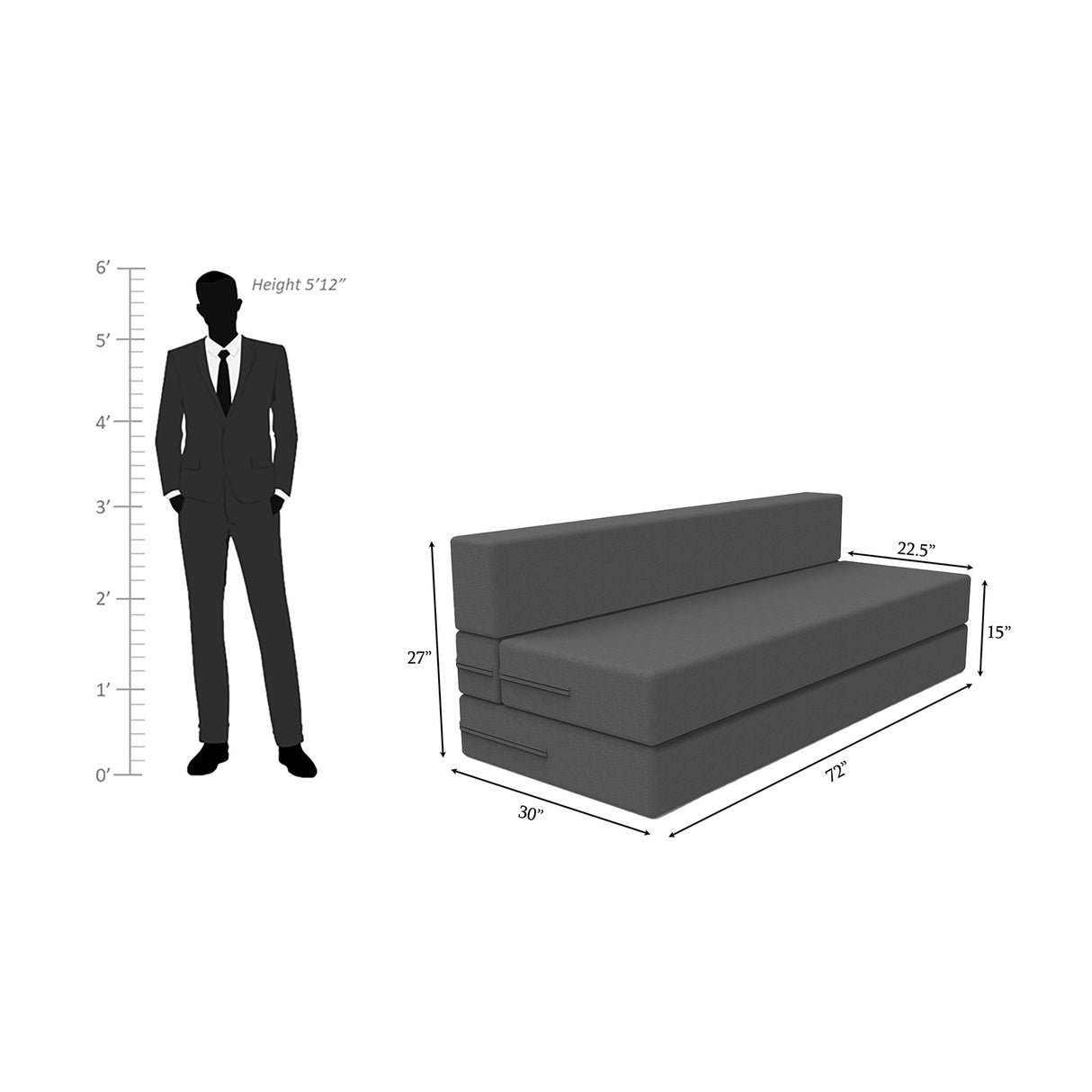 ComfortCraft Sofa Cum Bed for Living Room | 3 Seater Foldable Sofa Bed