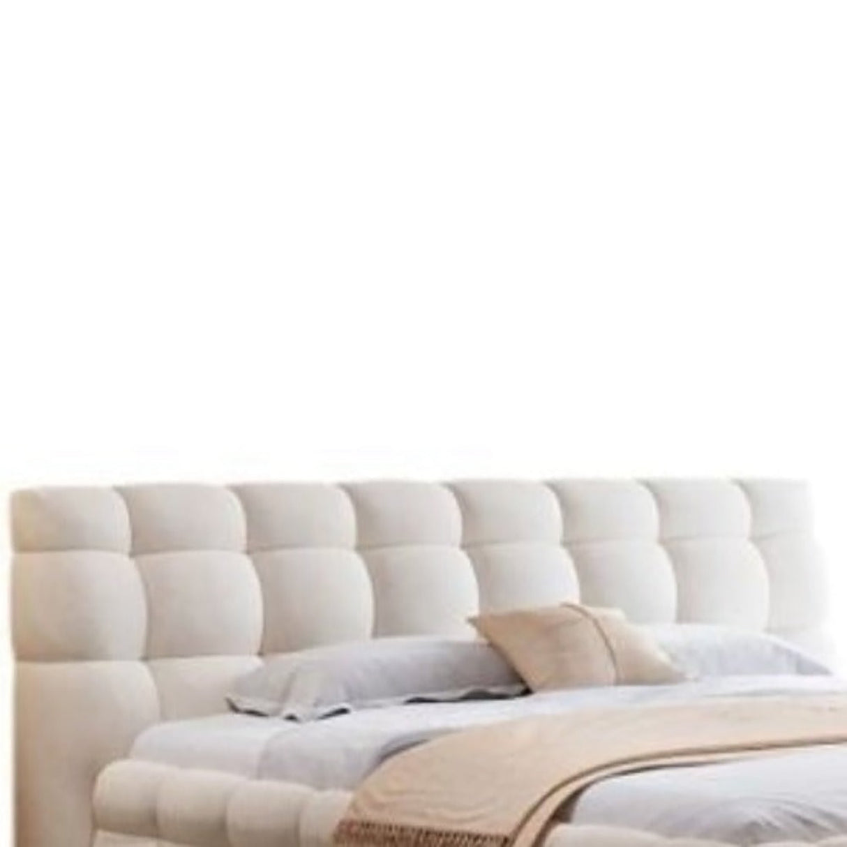 Maple Upholstered Bed in beige Colour With Box Storage