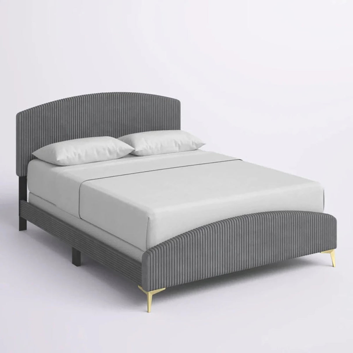 Edwdven Upholstered Bed in black and white Colour Without Box Storage