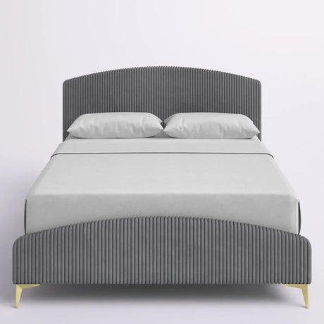 Edwdven Upholstered Bed in black and white Colour Without Box Storage