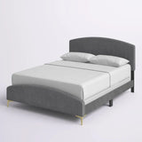 Edwdven Upholstered Bed in black and white Colour Without Box Storage