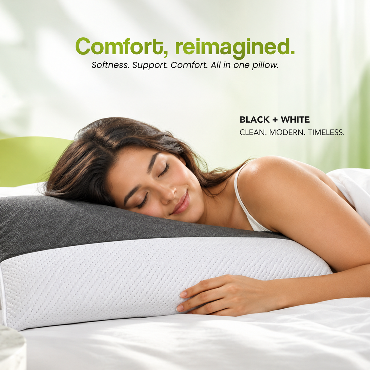 BetaRest Fiber Pillow in White – Ultra Soft, Breathable & Fluffy Bed Pillow for Peaceful Sleep (Size: 27x16 Inches)