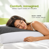 BetaRest Fiber Pillow in White – Ultra Soft, Breathable & Fluffy Bed Pillow for Peaceful Sleep (Size: 27x16 Inches)