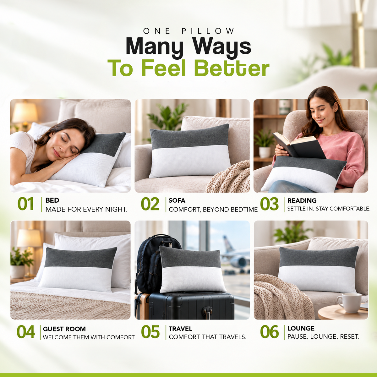 BetaRest Fiber Pillow in White – Ultra Soft, Breathable & Fluffy Bed Pillow for Peaceful Sleep (Size: 27x16 Inches)