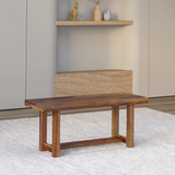 Crenn Sheesham Wood Dining Bench In Reddish Walnut Color