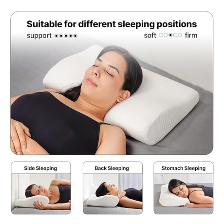 Wakeup India | Butterfly Cervical Memory Foam Pillow – Neck Pillow for Pain Relief & Better Sleep | Improves Posture & Spinal Alignment