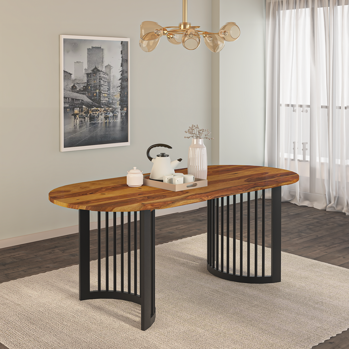 Buy Andress C Leg Metal Dining Table Online in India Wakeup India