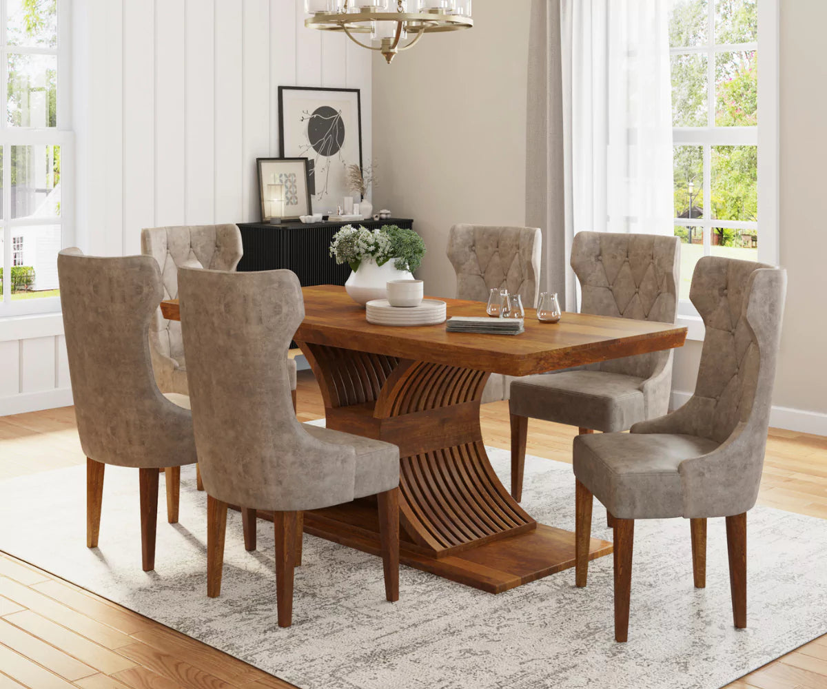 Caelistra Extendable 6 8 Seater Dining Table and Chairs Set Wakeup India