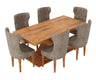 Caelistra Extendable Dining Set (6-8 Seater), Clay Brown Finish.