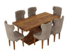 Caelistra Extendable Dining Set (6-8 Seater), Dark Brown Finish.