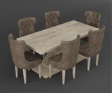 Caelistra Extendable Dining Set (6-8 Seater), Prime White Finish.