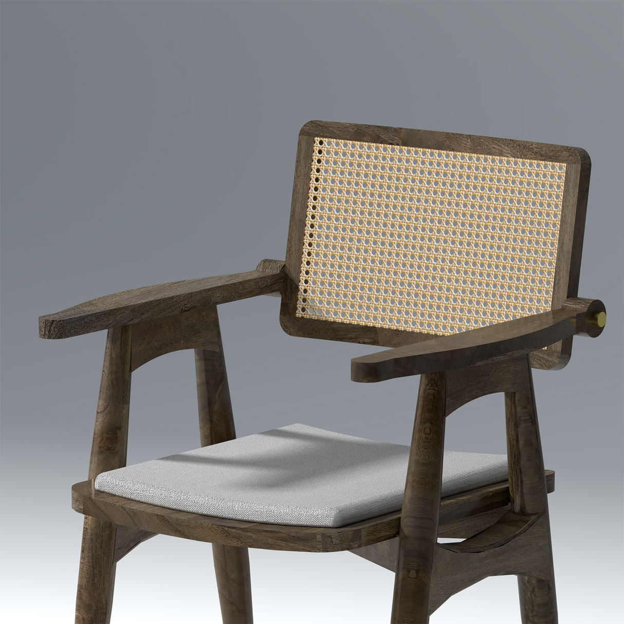 Feast Mangowood Set of Two Chair in Brown Grey colour