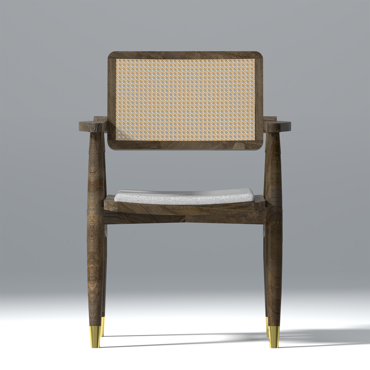 Feast Mangowood Set of Two Chair in Brown Grey colour