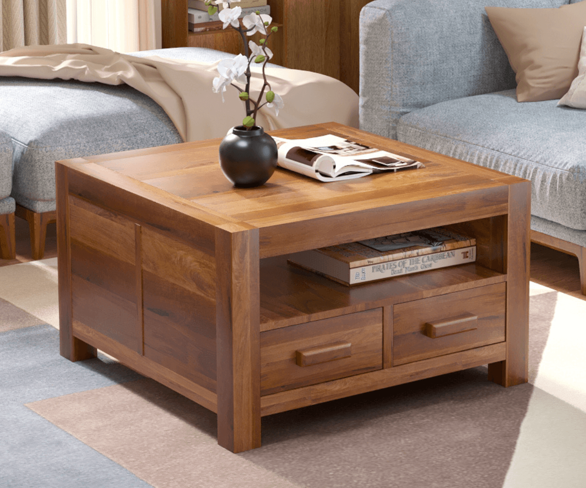 Clifton Solid Wood Square Coffee Table