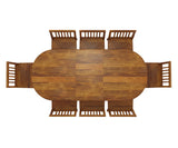 Coralia Extendable Double Pedestal Dining Set, Top View.