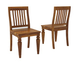 Coralia Wooden Dining Chairs Set of 2, Front and Back View.