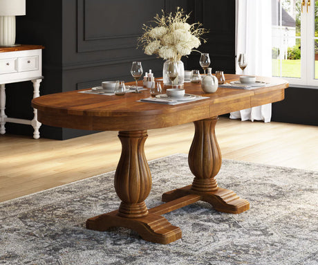 Coralia Double Pedestal Extendable Dining Table - 6 to 8 Seater, Interior View.