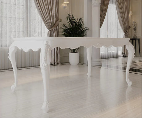 Countryside Solid Wood Luxury White Dining Table