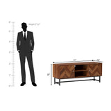 Emerge Sheesham Wood TV Unit in Light Walnut Colour