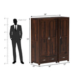 Aurora Three Door Sheesham Wood Wardrobe in Walnut Colour