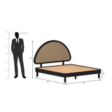 Glide Mango wood Bed Without Box Storage in Black Colour