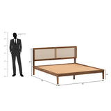 Solace Mangowood Bed Without Box Storage in Brown Colour