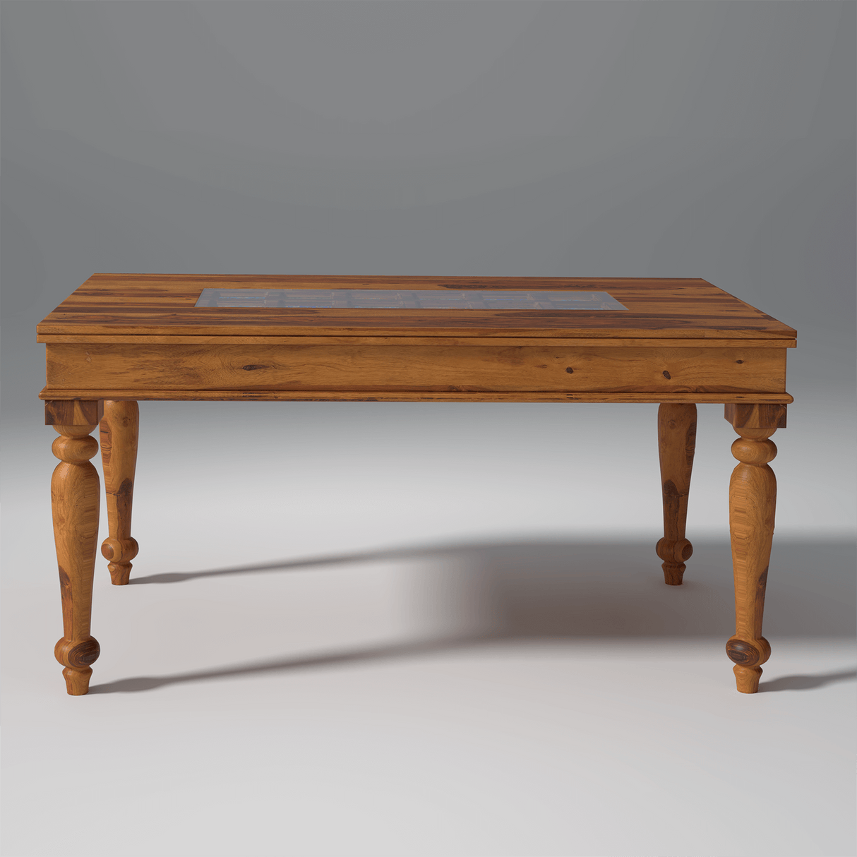 Keller Sheesham Wood Dining Table 6 Seater In Reddish Rosewood