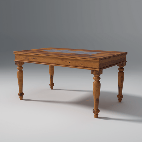 Keller Sheesham Wood Dining Table (6 Seater) In Reddish Rosewood