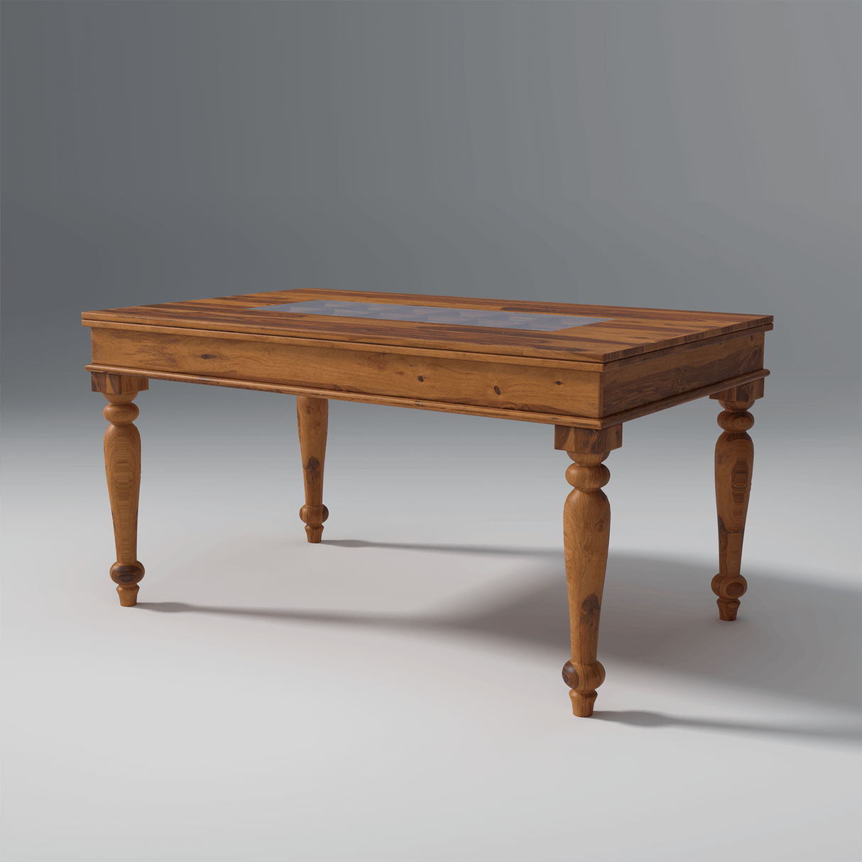 Keller Sheesham Wood Dining Table 6 Seater In Reddish Rosewood