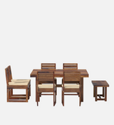 Crenn Sheesham Wood 8 Seater Dining Set In Reddish Walnut Color