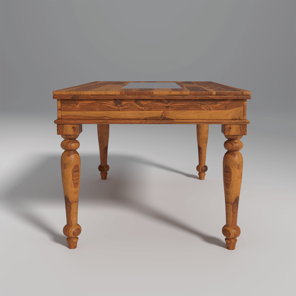 Keller Sheesham Wood Dining Table 6 Seater In Reddish Rosewood