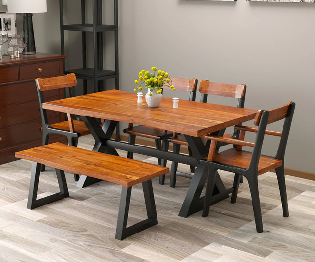 Dravena Dining Table with Bench and 4 Chairs, Interior Image.