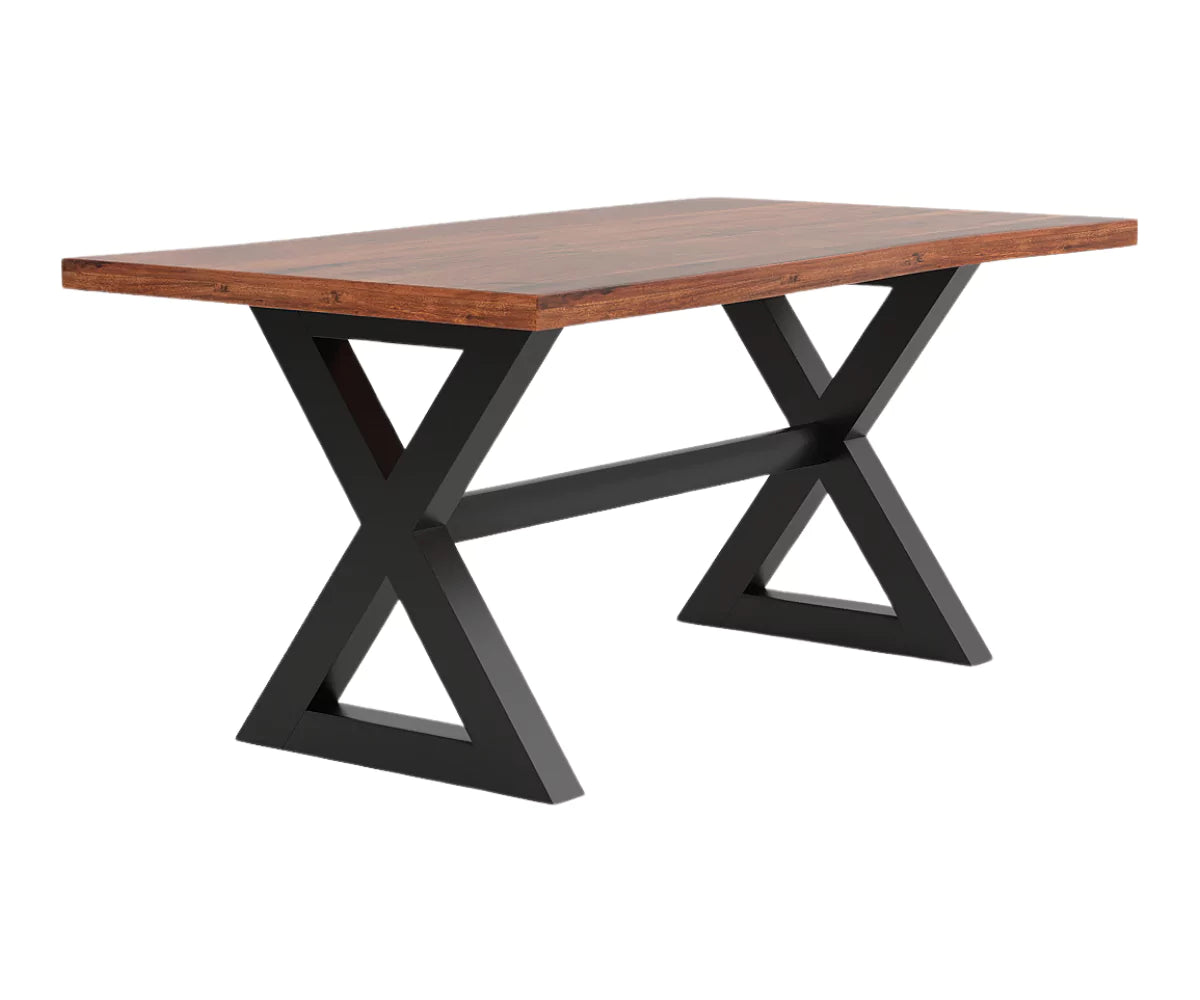 Dravena Dining Table with Bench and 4 Chairs, Isometric View of Table.