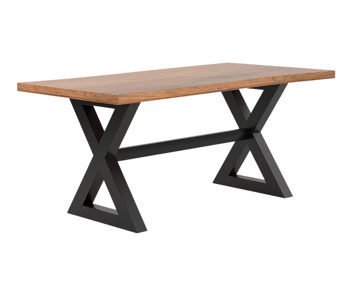 Dravena Wooden Dining Table, Clay Brown Shade.