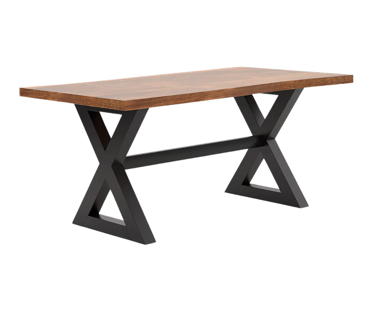 Dravena Wooden Dining Table, Dark Brown Shade.