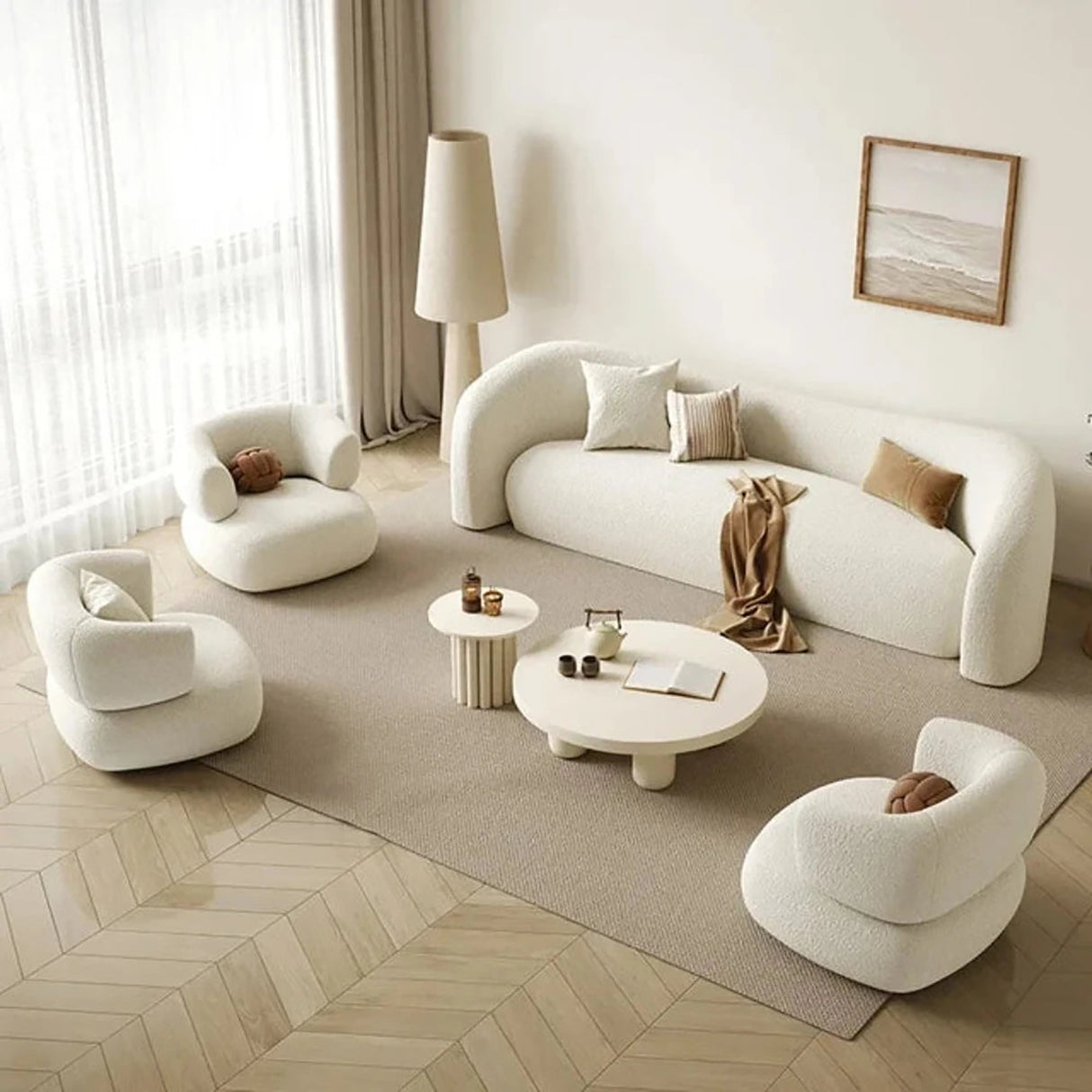 Tomenta 3 Seater Sofa in White colour