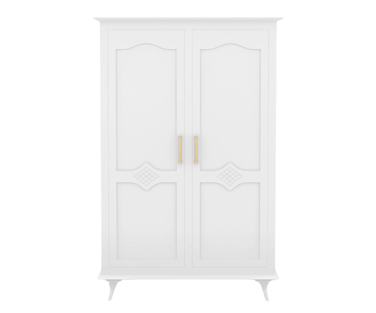 Ecluvin White 2 Door Wardrobe | Luxury Bedroom Wardrobe