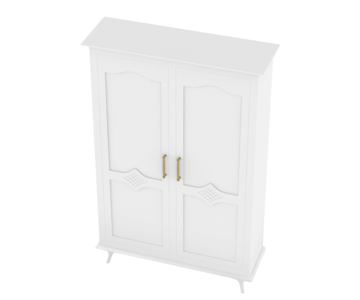 Ecluvin White 2 Door Wardrobe | Luxury Bedroom Wardrobe