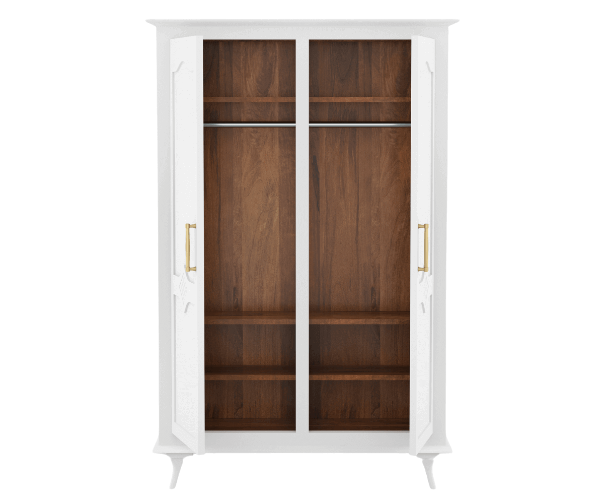 Ecluvin White 2 Door Wardrobe | Luxury Bedroom Wardrobe