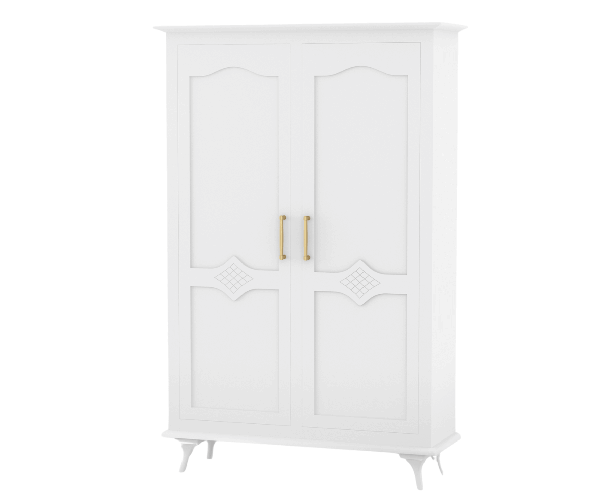 Ecluvin White 2 Door Wardrobe | Luxury Bedroom Wardrobe