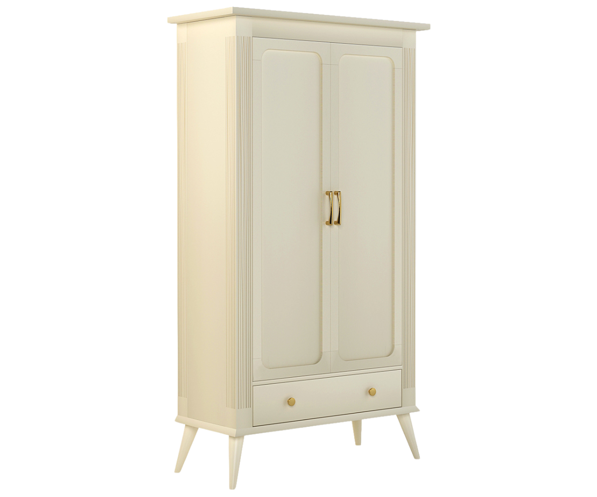 Eluxin Luxury White 2 Door Wardrobe