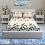 Wakeup INDIA StyleNest Digital Print Premium Cotton King Size Bedsheet with Two Pillow cover