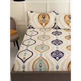 Wakeup INDIA StyleNest Printed Premium Cotton Queen Size Bedsheet with Two Pillow cover