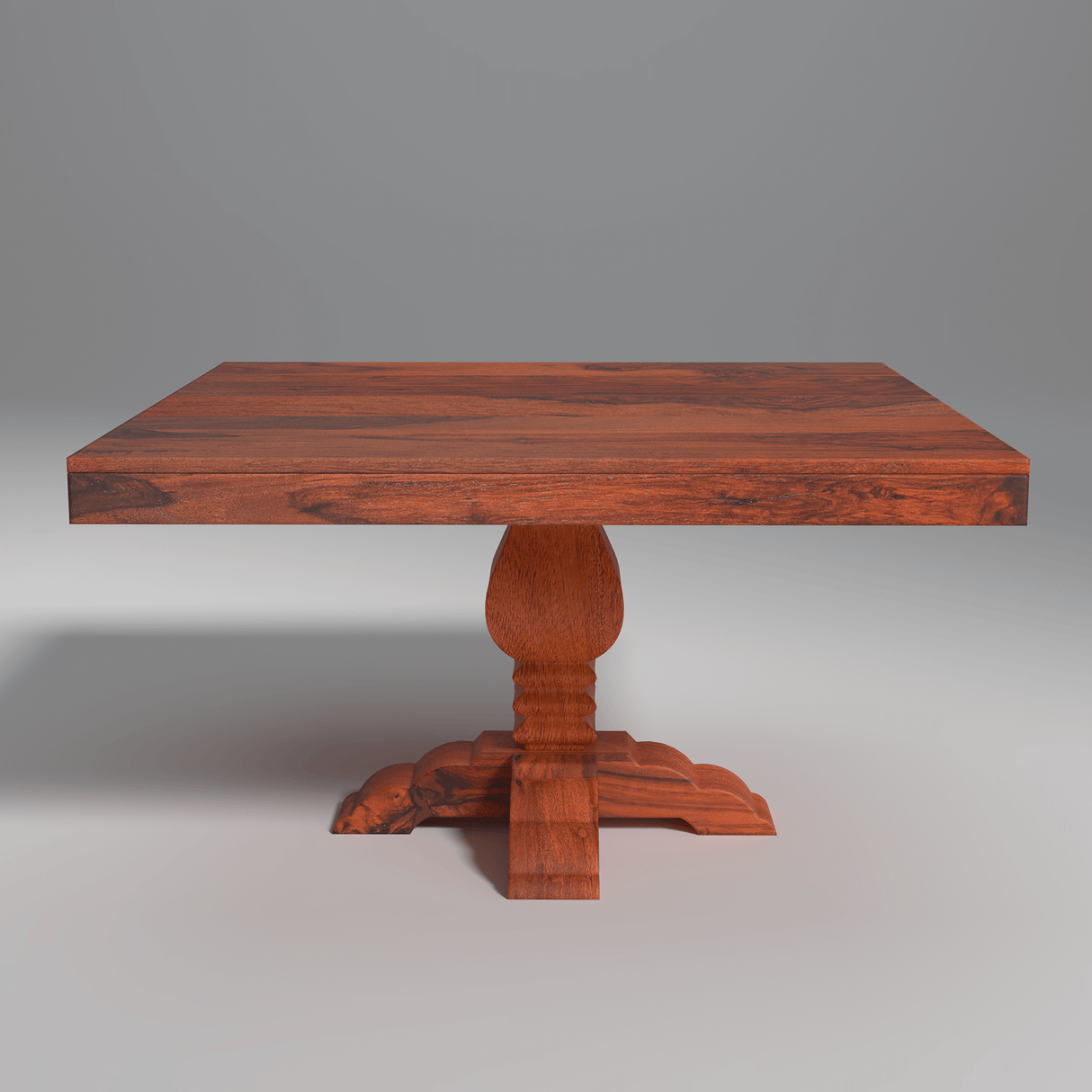 Bottura Sheesham Wood Dining Table 4 Seater In Reddish Rosewood