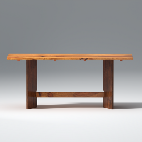 Pepin Mango Wood Dining Table In Walnut Color with 6 Seating