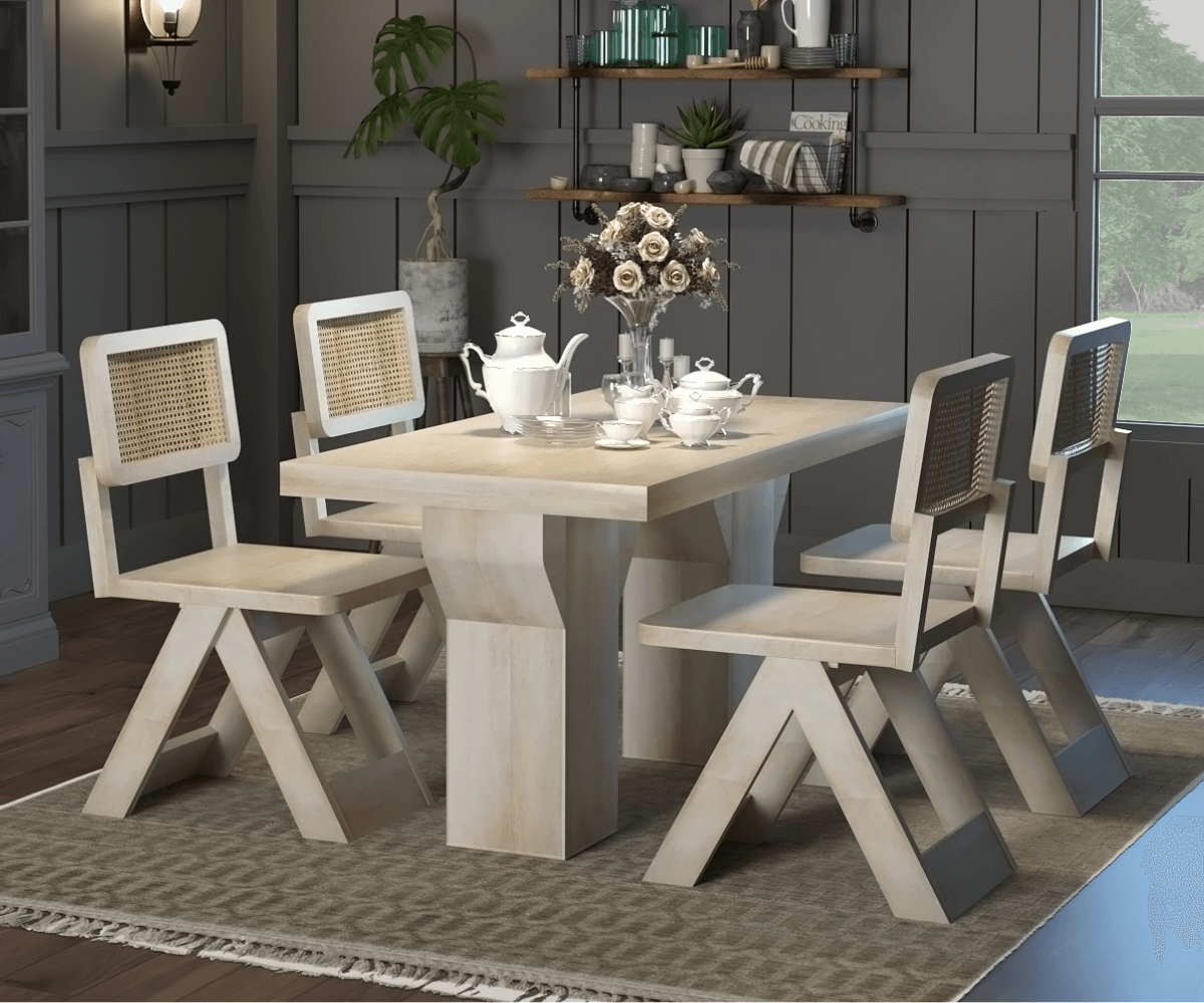 Felvian Solid Wood Dining Table Set