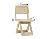 Felvian Solid Wood Cane Chair Set of 2