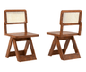 Felvian Solid Wood Cane Chair Set of 2