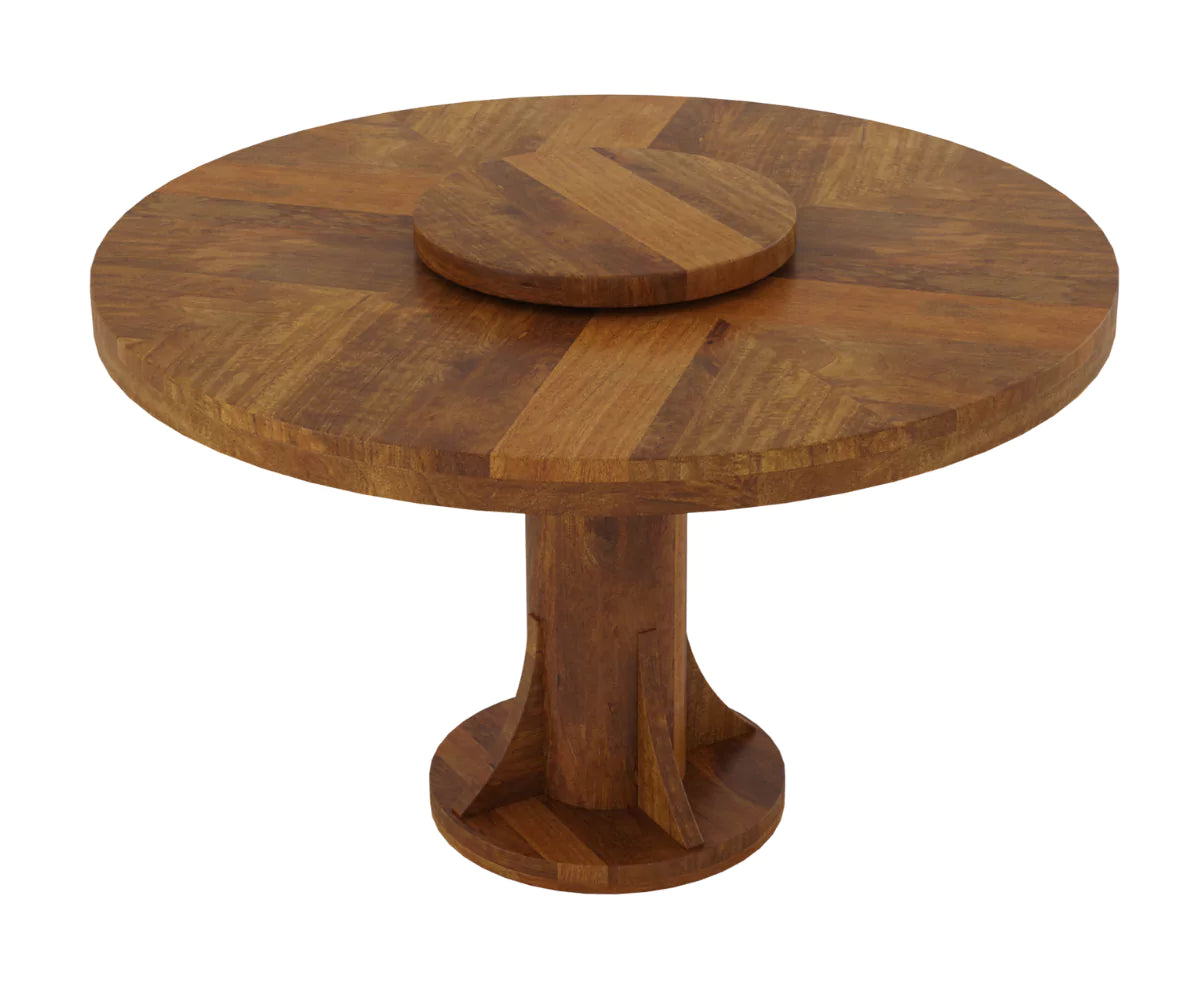 Fexoria 6 Seater Round Dining Table, Top View.